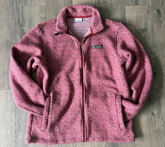 Columbia Other - Columbia Sportswear Company Full Zip Fleece Heather Red Jacket Size Large
